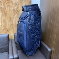 ダンスウィズドラゴン DANCE WITH DRAGON キャディバッグ クロコ型押し ネイビー系 青